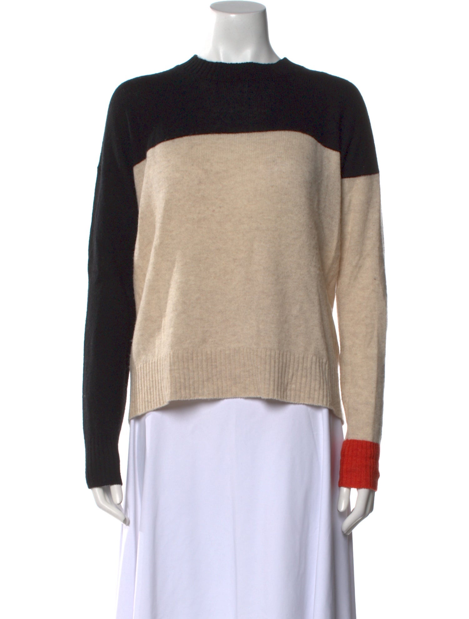 Rosetta Getty Wool Colorblock Pattern Sweater