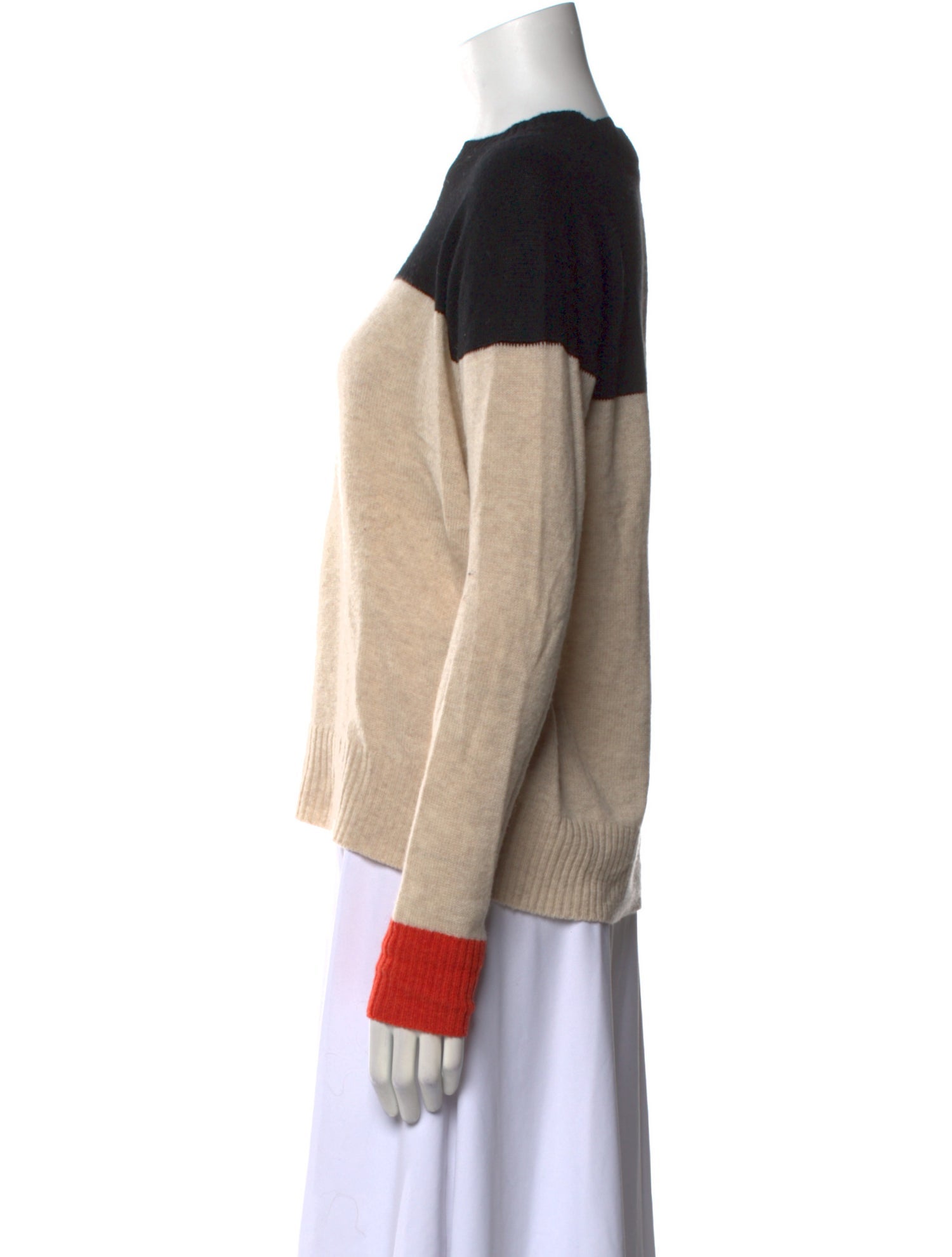 Rosetta Getty Wool Colorblock Pattern Sweater