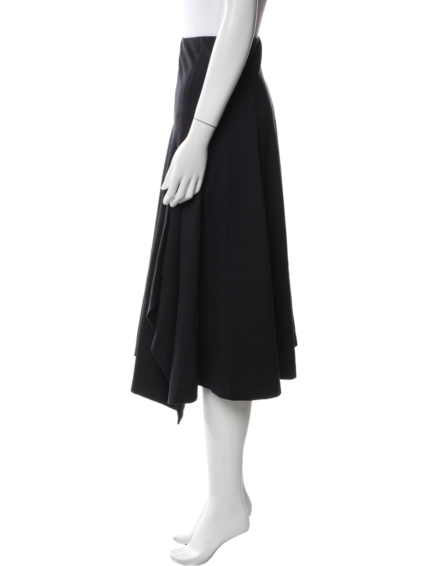 Rosetta Getty Pleated Accents Midi Length Skirt