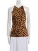 Rosetta Getty Animal Print Halterneck Top