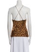 Rosetta Getty Animal Print Halterneck Top