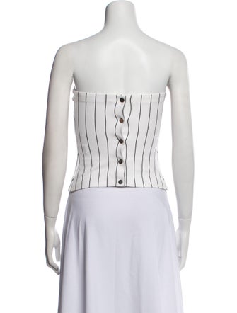 Rosetta Getty Striped Strapless Crop Top