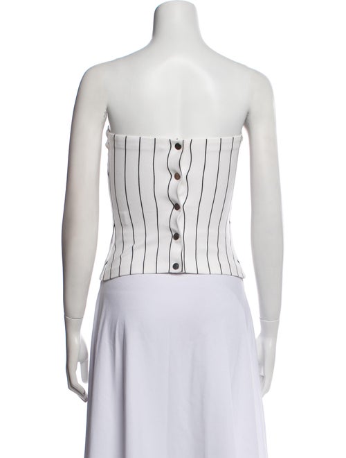 Rosetta Getty Striped Strapless Crop Top