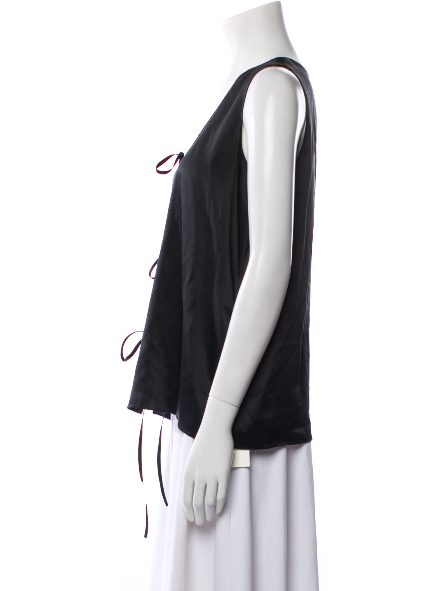 Rosetta Getty Silk V-Neck Blouse