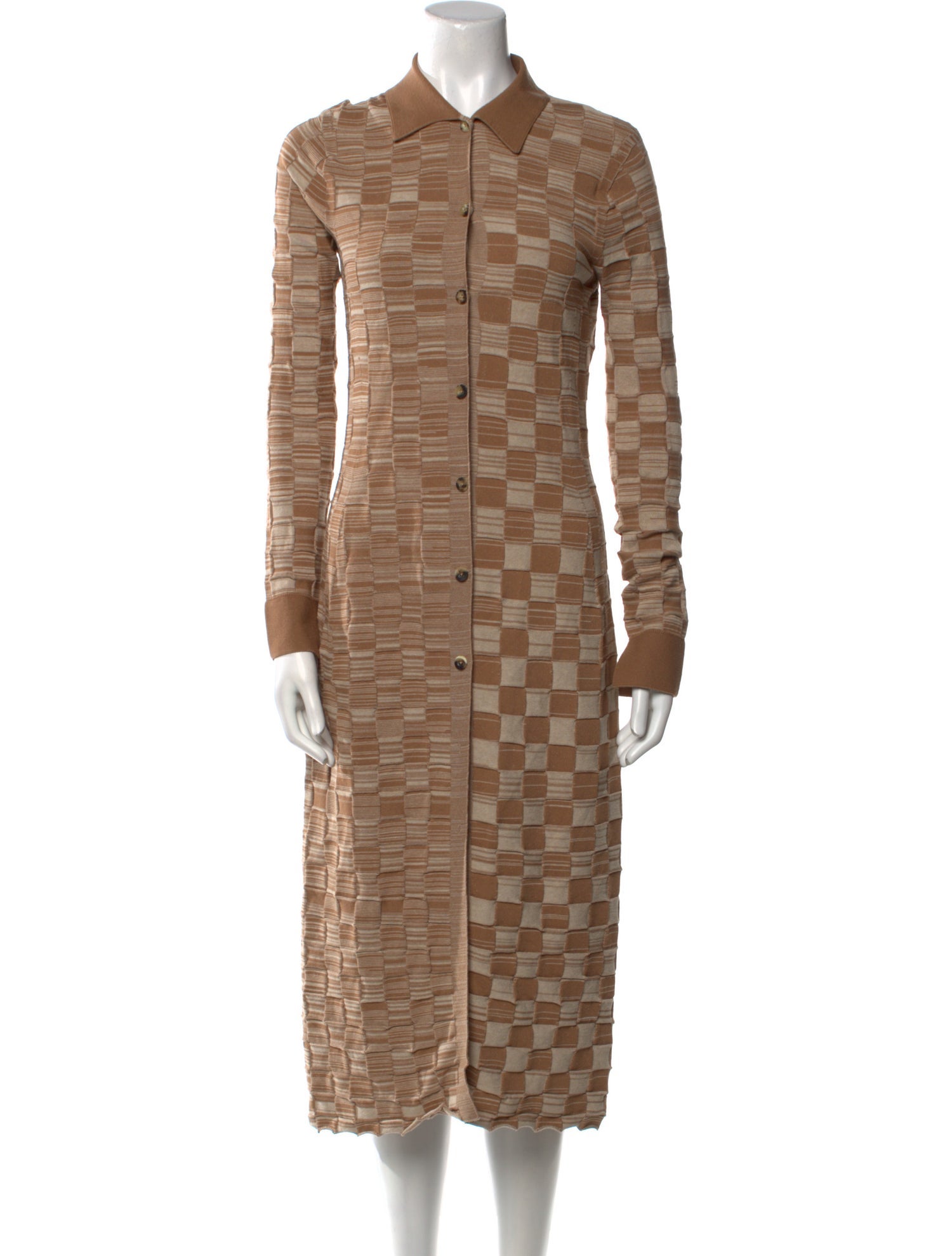 Rosetta Getty Plaid Print Midi Length Dress