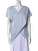 Rosetta Getty V-Neck Short Sleeve Blouse