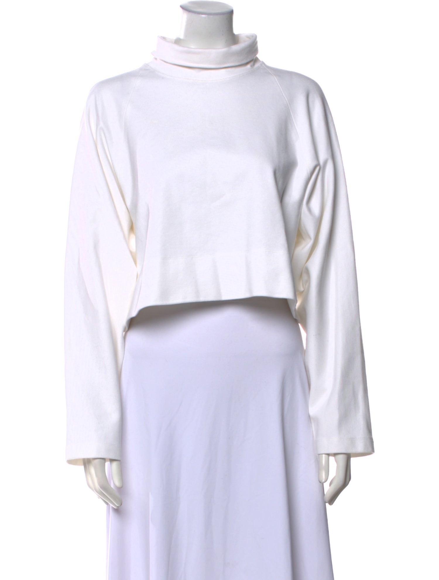 Rosetta Getty Mock Neck Long Sleeve Crop Top