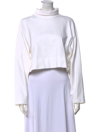 Rosetta Getty Mock Neck Long Sleeve Crop Top