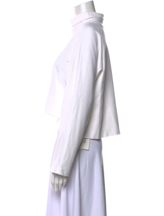 Rosetta Getty Mock Neck Long Sleeve Crop Top