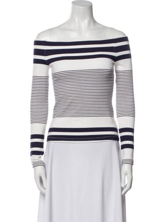 Rosetta Getty Striped Off-The-Shoulder Top