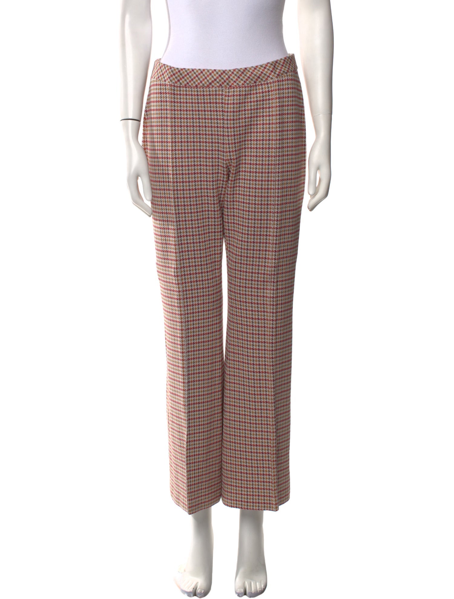 Rosetta Getty Houndstooth Print Wide Leg Pants