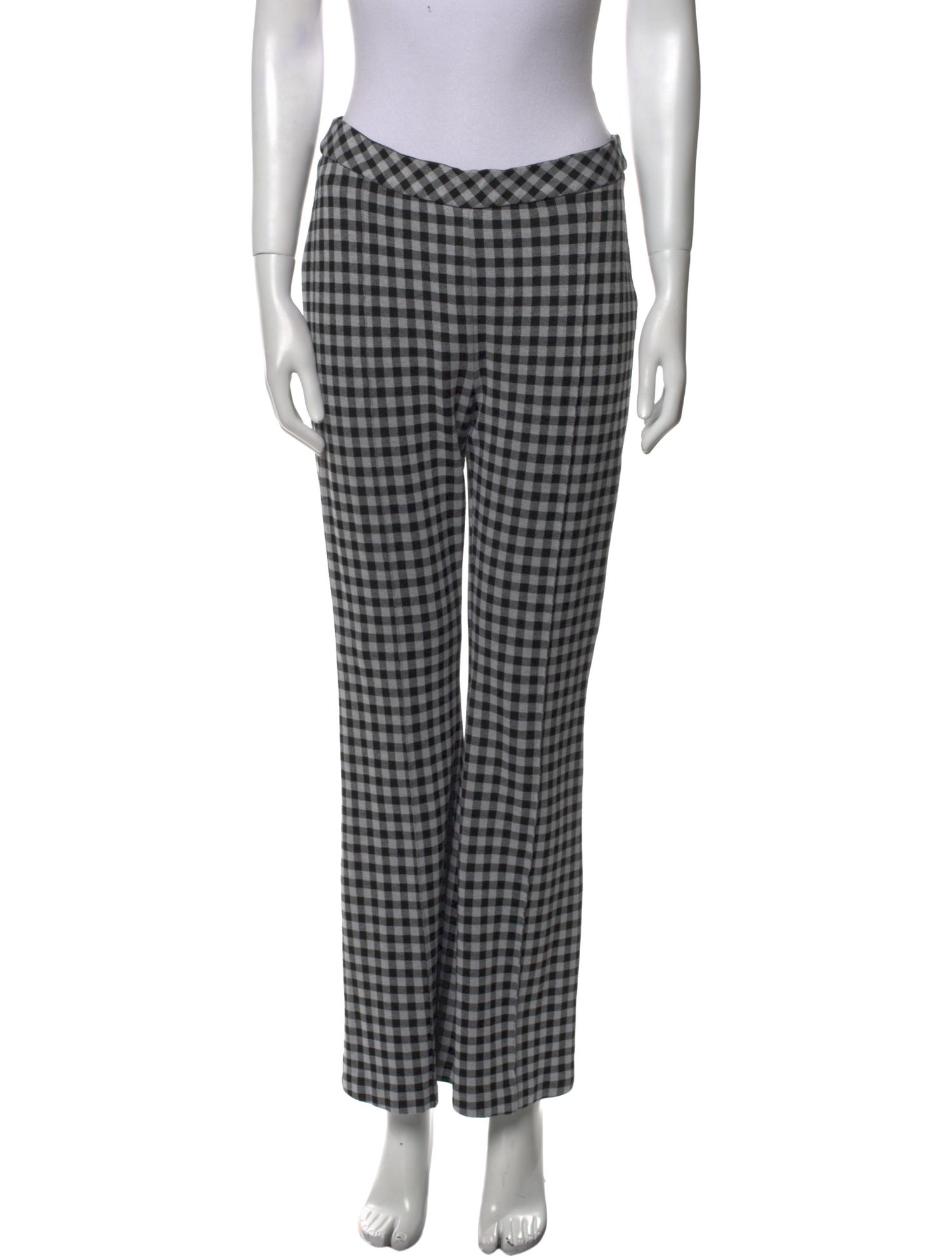 Rosetta Getty Plaid Print Wide Leg Pants