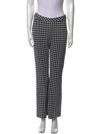 Rosetta Getty Plaid Print Wide Leg Pants