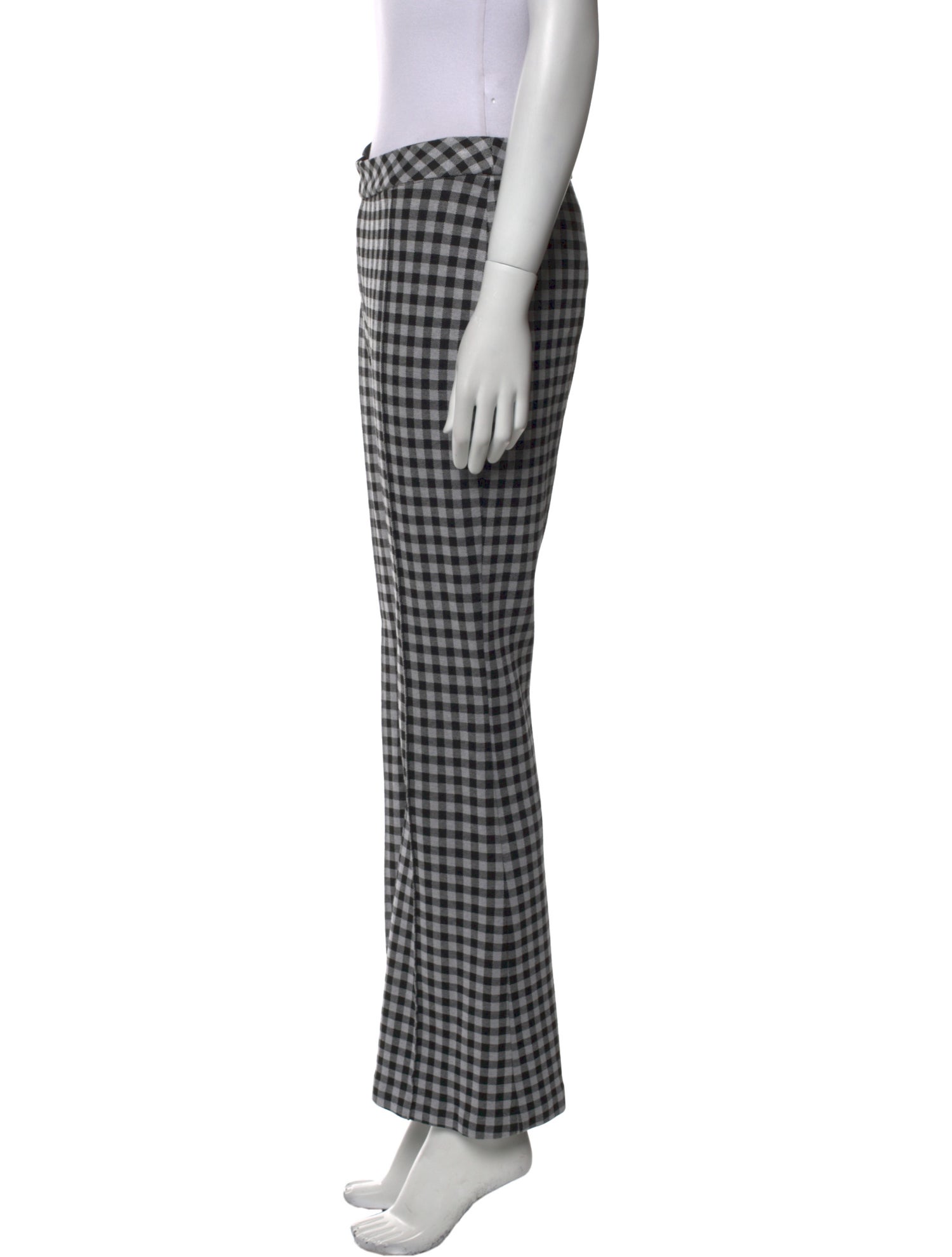 Rosetta Getty Plaid Print Wide Leg Pants