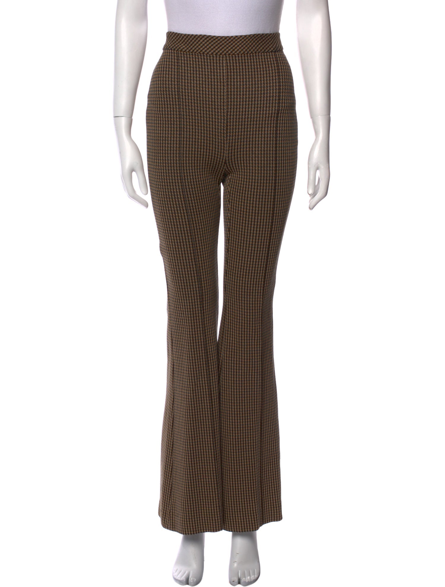 Rosetta Getty Houndstooth Print Wide Leg Pants