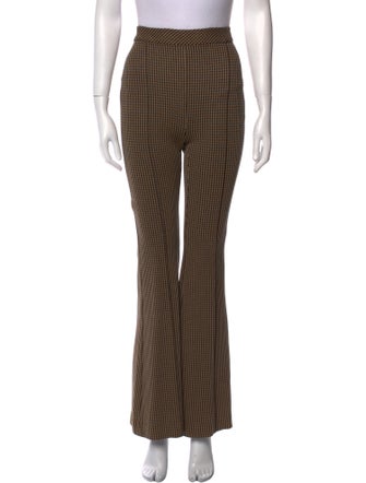 Rosetta Getty Houndstooth Print Wide Leg Pants