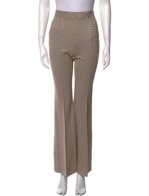Rosetta Getty Plaid Print Wide Leg Pants