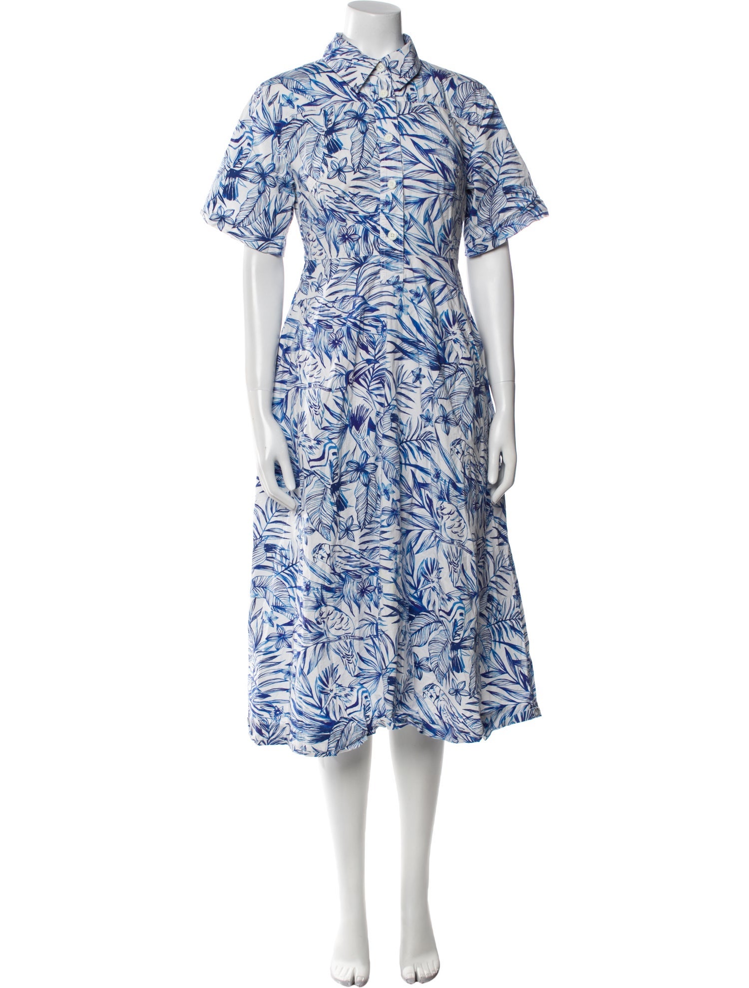 Rosetta Getty Floral Print Midi Length Dress