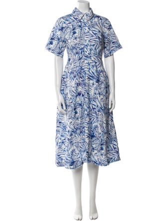 Rosetta Getty Floral Print Midi Length Dress
