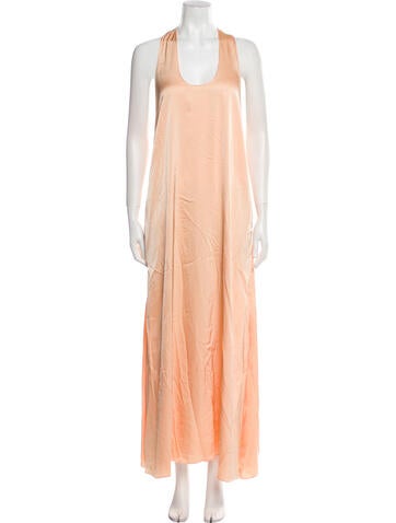 Pre-owned Rosetta Getty Scoop Neck Long Dress In Orange