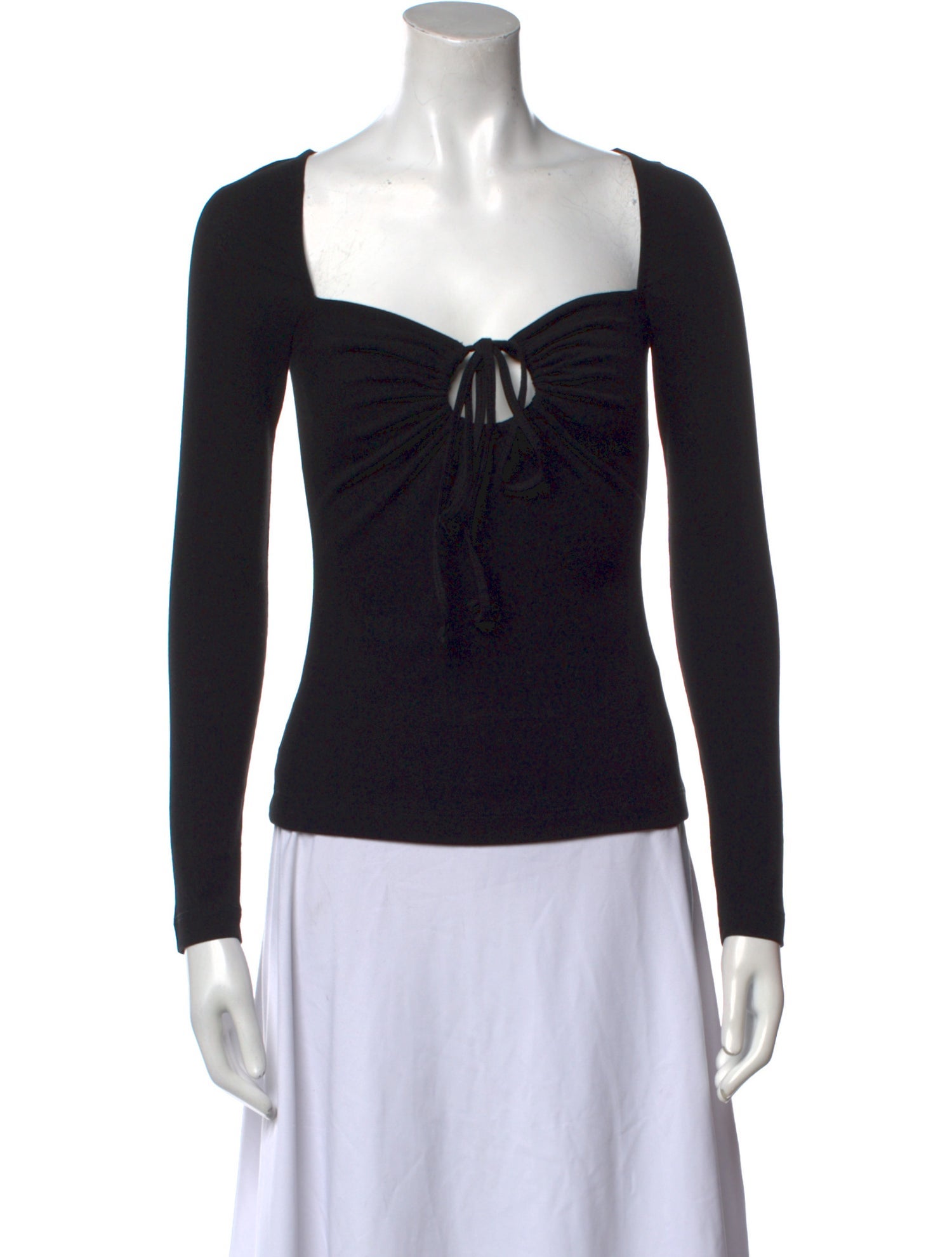 Rosetta Getty Square Neckline Long Sleeve Top