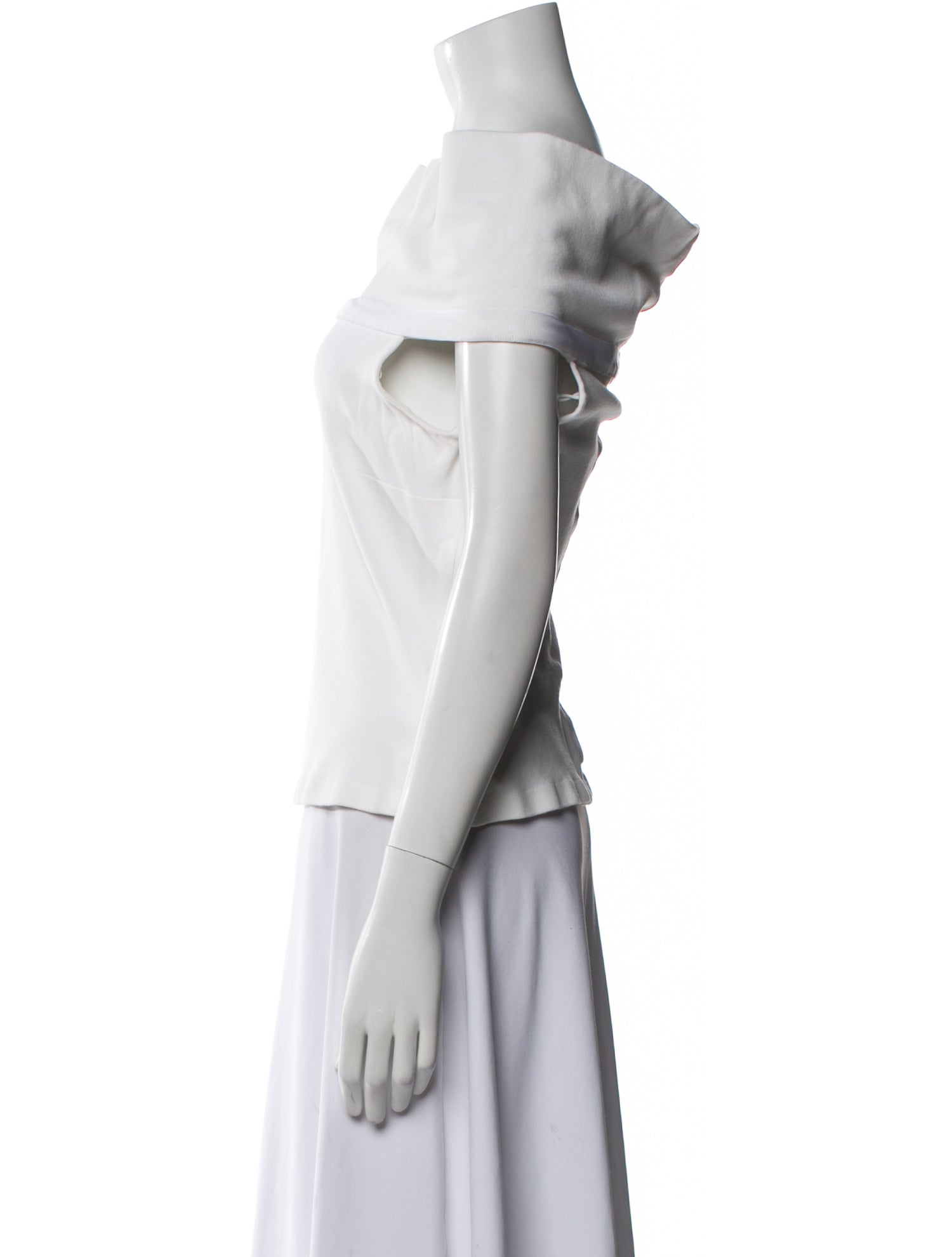 Rosetta Getty Cowl Neck Sleeveless Crop Top