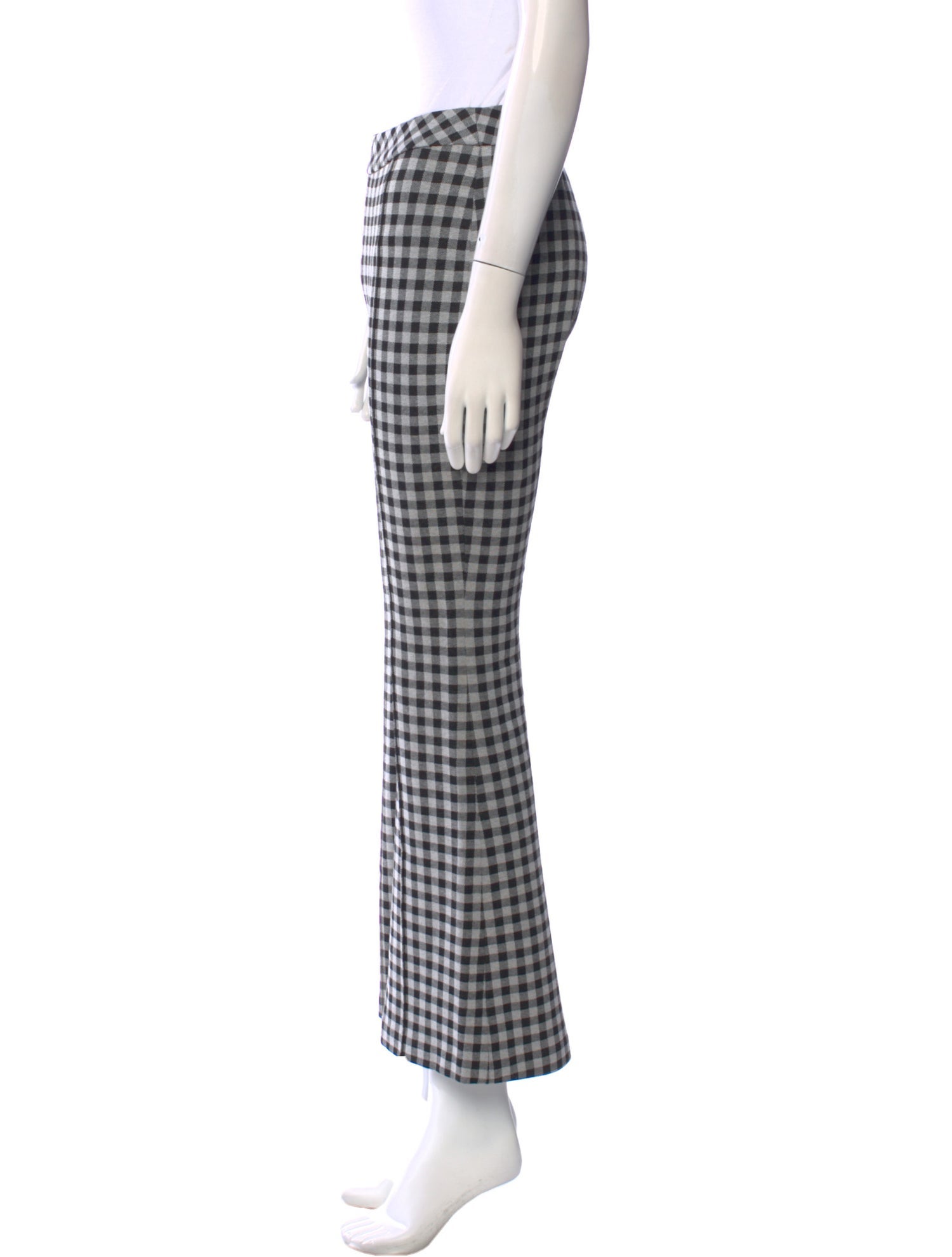 Rosetta Getty Plaid Print Wide Leg Pants