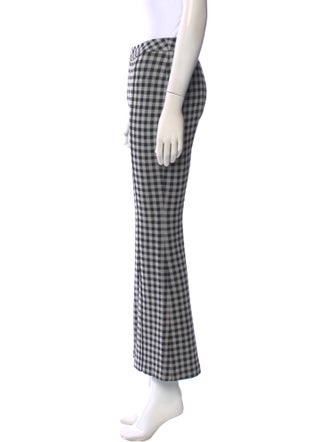 Rosetta Getty Plaid Print Wide Leg Pants