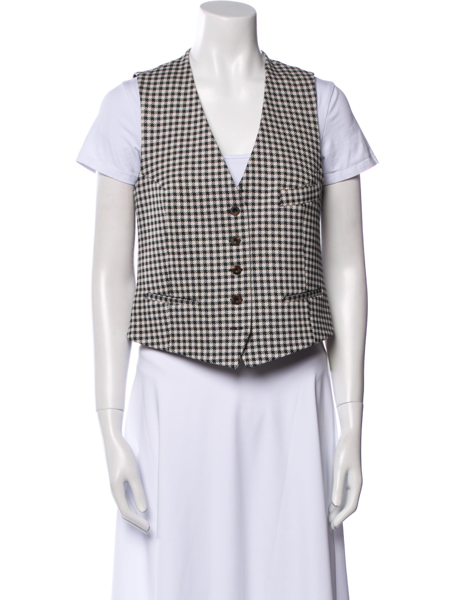 Rosetta Getty Plaid Print Vest
