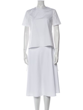 Rosetta Getty Mock Neck Short Sleeve Crop Top