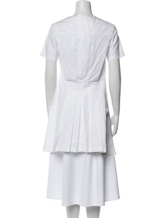 Rosetta Getty Mock Neck Short Sleeve Crop Top