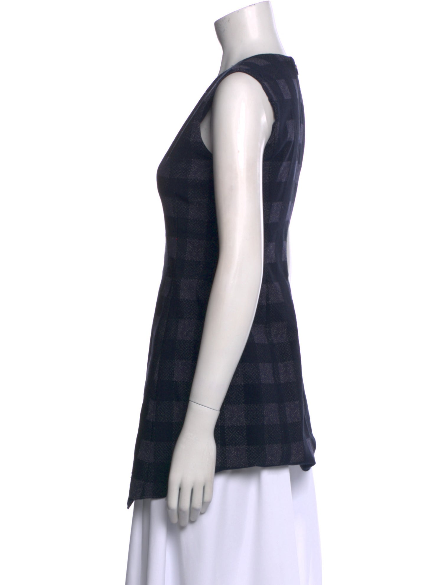 Rosetta Getty Plaid Print V-Neck Top