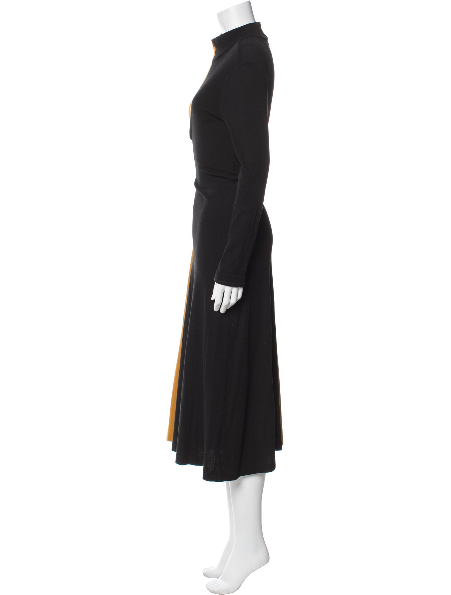 Rosetta Getty Mock Neck Midi Length Dress