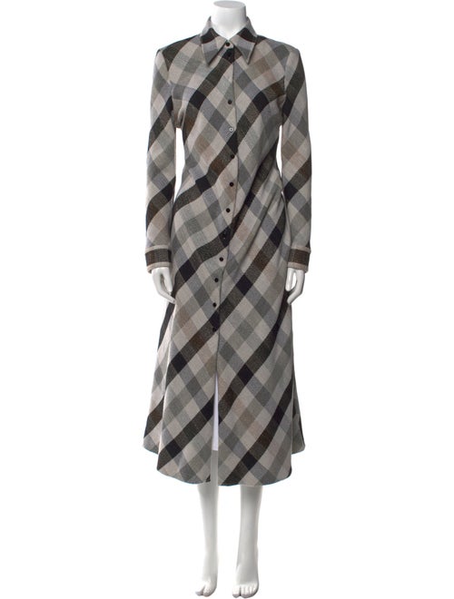 Rosetta Getty Plaid Print Long Dress