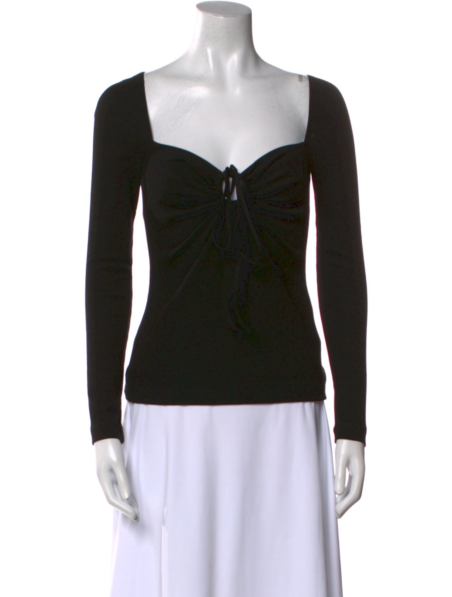 Rosetta Getty Square Neckline Long Sleeve Top