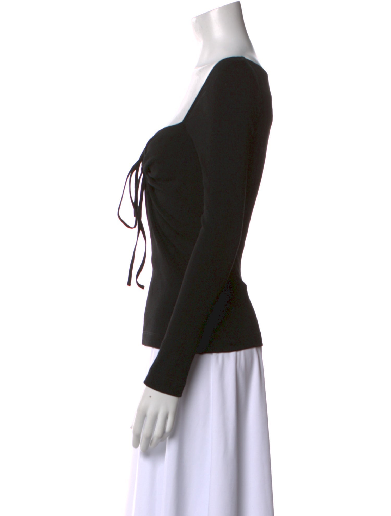 Rosetta Getty Square Neckline Long Sleeve Top