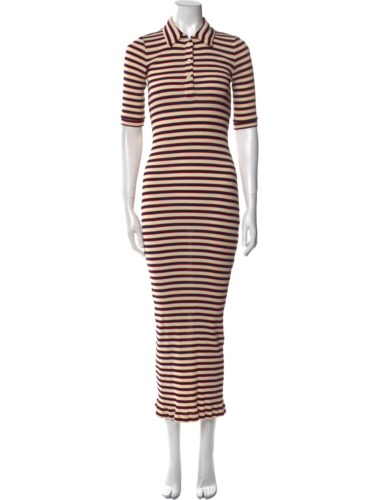 Rosetta Getty Striped Long Dress