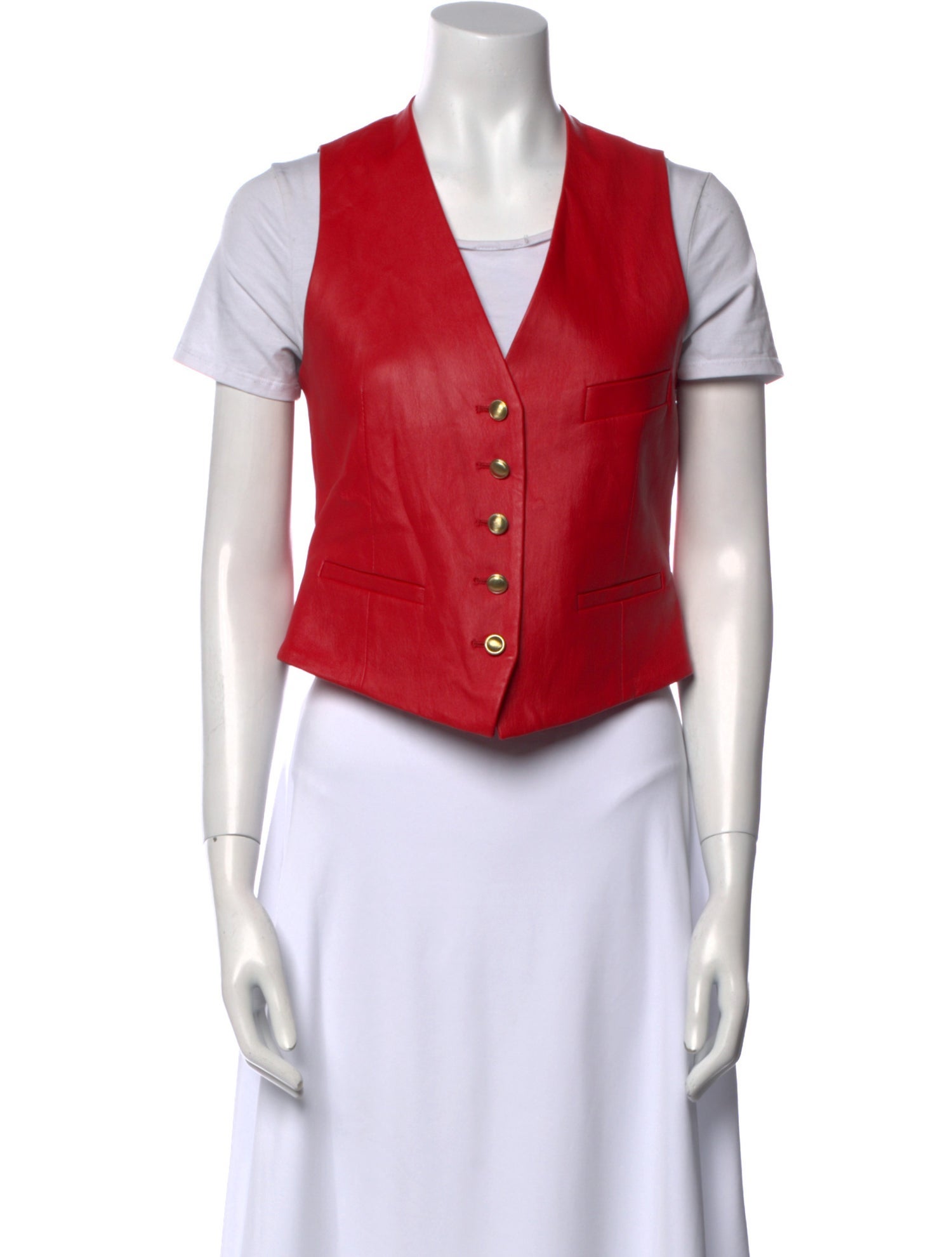 Rosetta Getty V-Neck Short Sleeve Crop Top