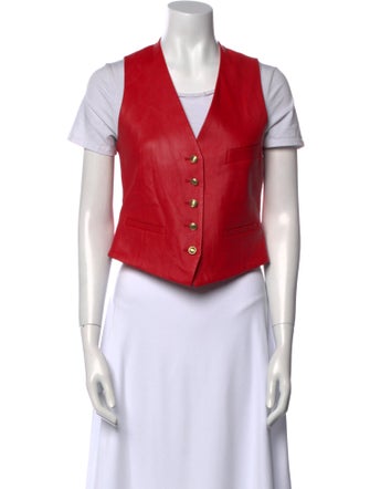 Rosetta Getty V-Neck Short Sleeve Crop Top