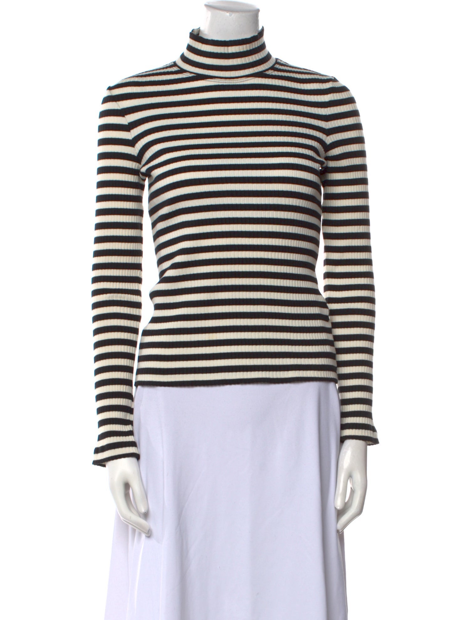 Rosetta Getty Striped Turtleneck Top