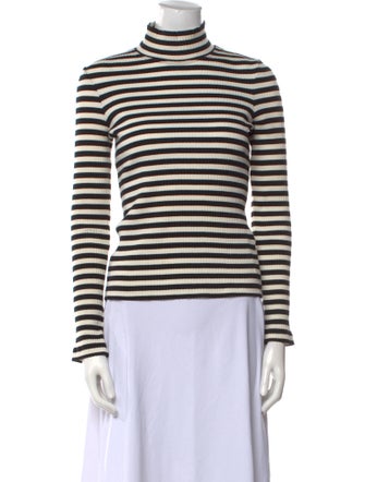 Rosetta Getty Striped Turtleneck Top