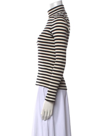 Rosetta Getty Striped Turtleneck Top