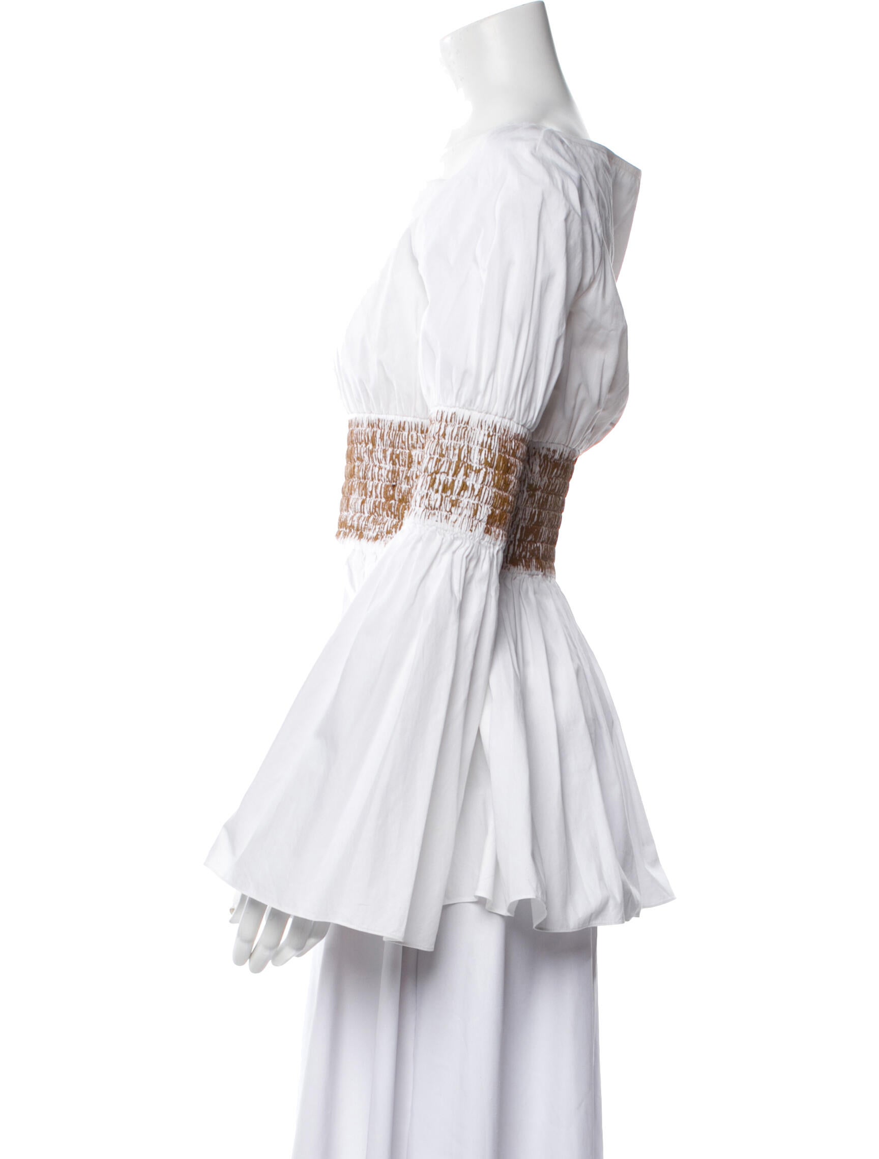 Rosetta Getty Off-The-Shoulder Long Sleeve Blouse