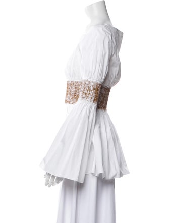 Rosetta Getty Off-The-Shoulder Long Sleeve Blouse