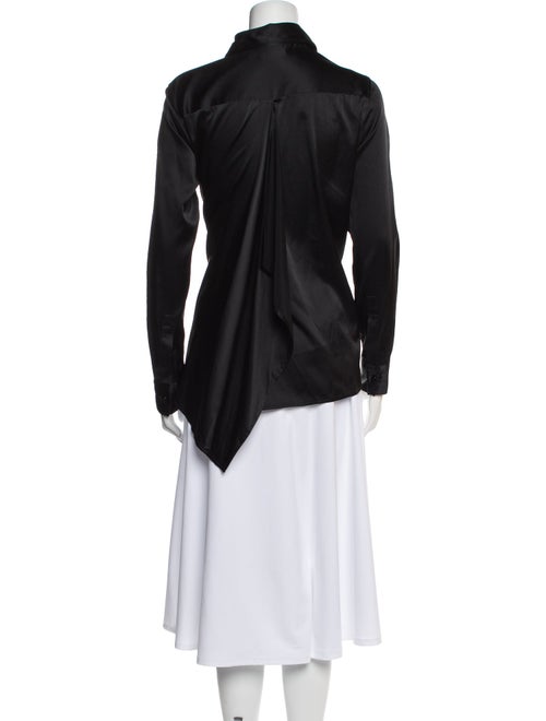 Rosetta Getty Silk Long Sleeve Button-Up Top