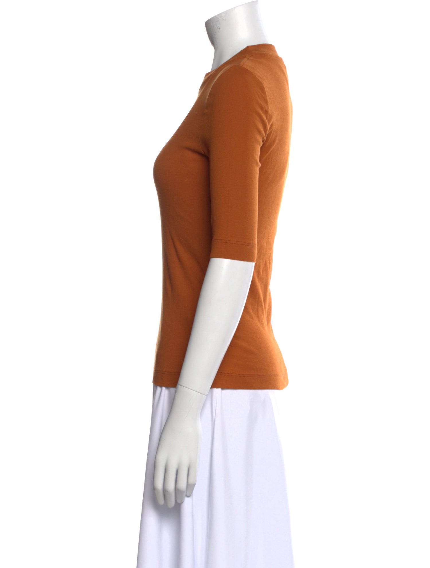 Rosetta Getty Crew Neck Three-Quarter Sleeve Top