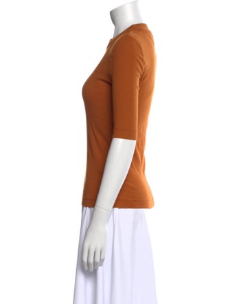 Rosetta Getty Crew Neck Three-Quarter Sleeve Top