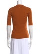 Rosetta Getty Crew Neck Three-Quarter Sleeve Top