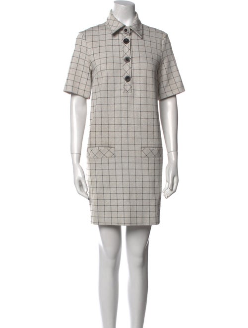 Rosetta Getty Plaid Print Mini Dress