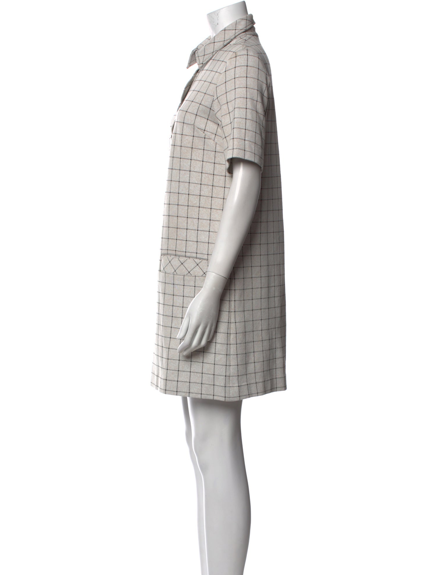 Rosetta Getty Plaid Print Mini Dress